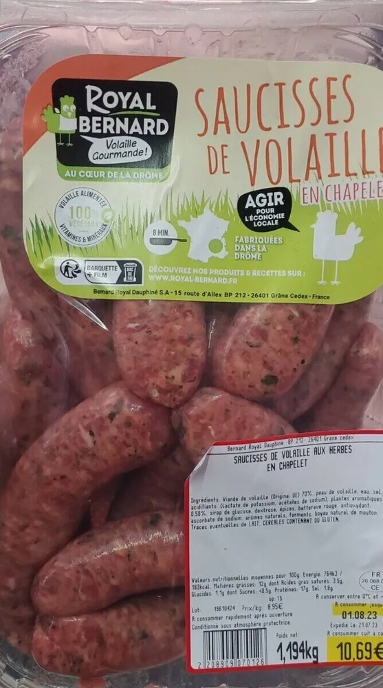 Saucisses de volaille aux herbes