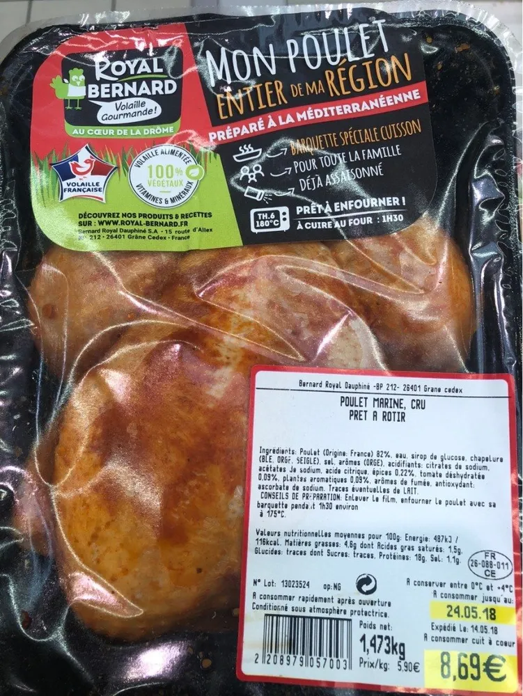 Mon poulet entier de ma region