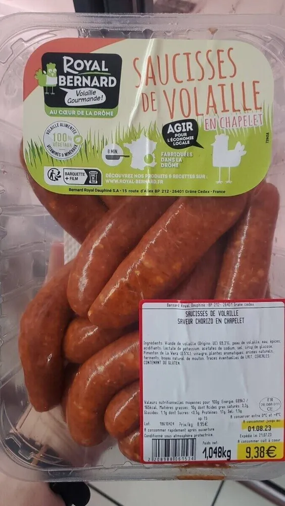 Saucisses de volaille saveur chorizo