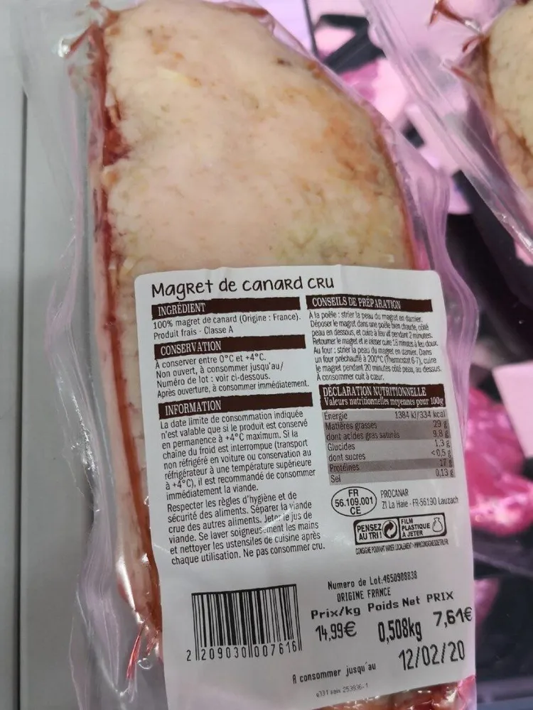Magret de canard cru