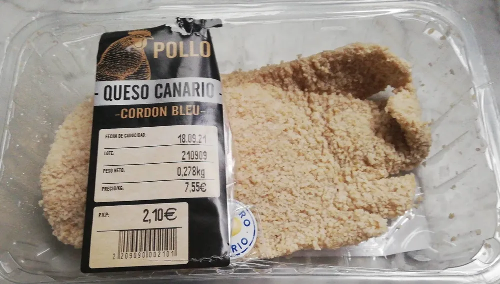 Cordón blue (pollo con queso canario)