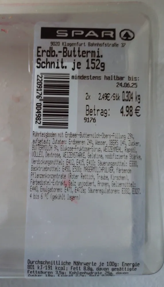 Erdb.-Buttermi. Schnit. je 152g