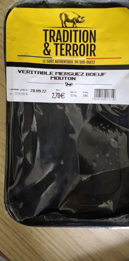 Véritable merguez bœuf mouton