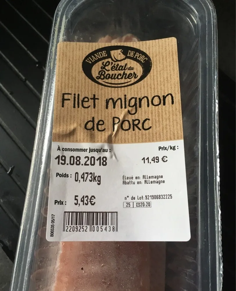 Filet mignon de porc