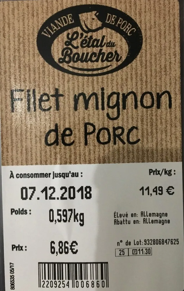 Filet mignon de porc
