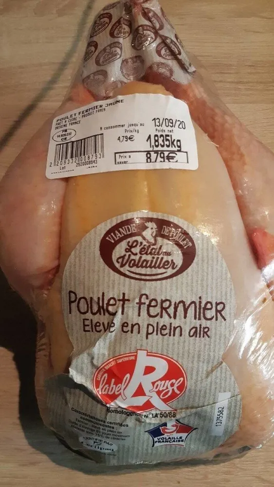 Poulet fermier élevé en plein air