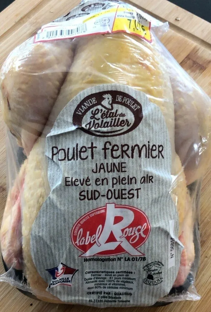 Poulet fermier jaune label rouge