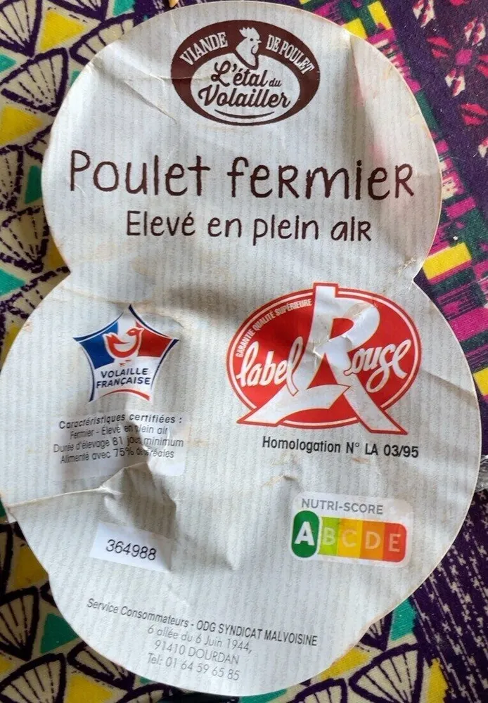Poulet fermier élevé en plein air