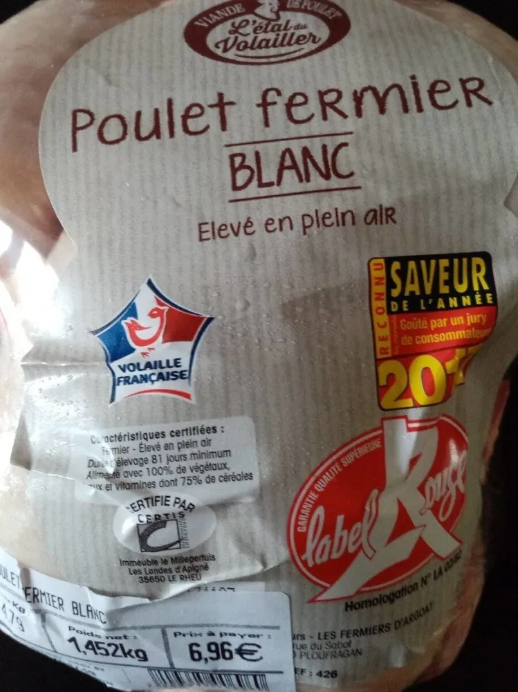 Poulet fermier blanc