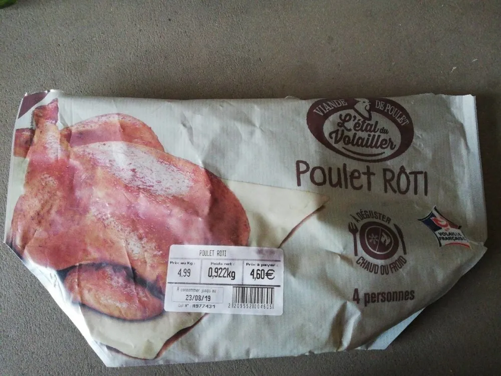 Poulet rôti traite en salaison