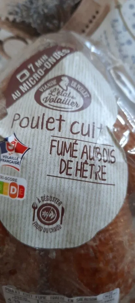 Poulet cuit fumé au bois de hêtre