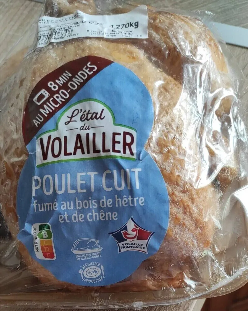 Poulet cuit fumé zu bois de hêtre et de chêne