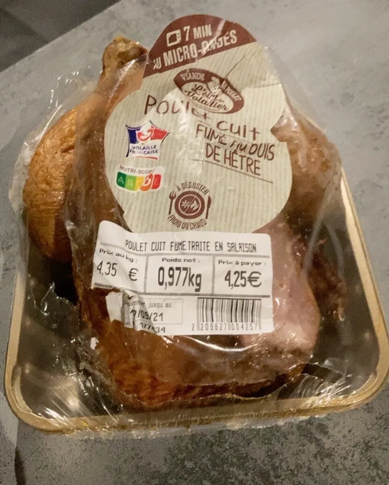 Poulet fumé bois de hêtre