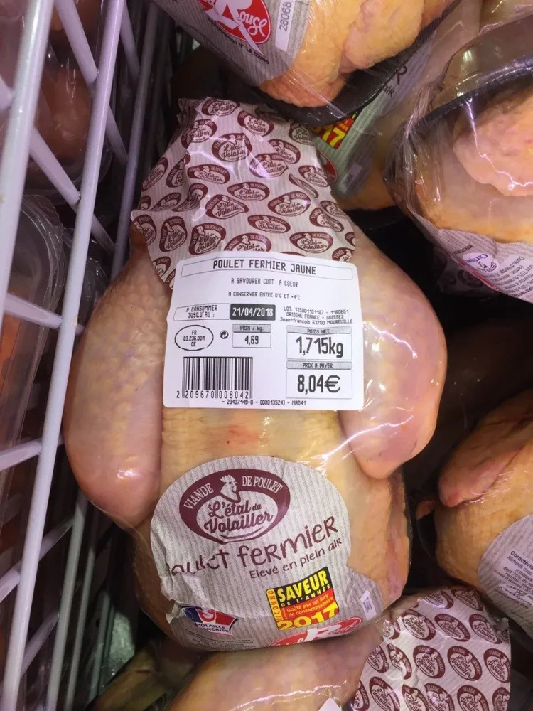 Poulet fermier jaune label rouge