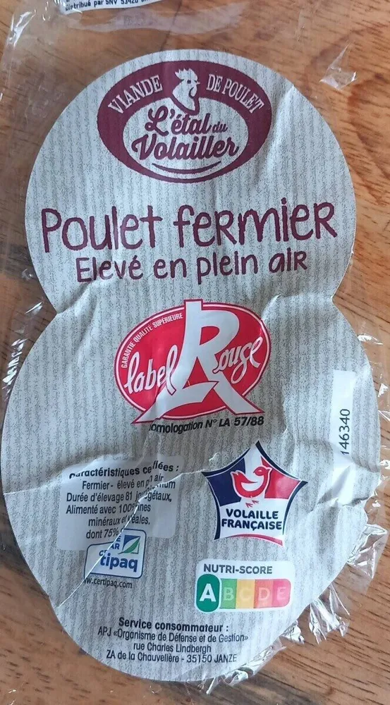 Poulet fermier label rouge élevé en plein air