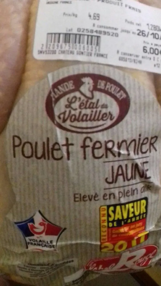 Poulet fermier jaune