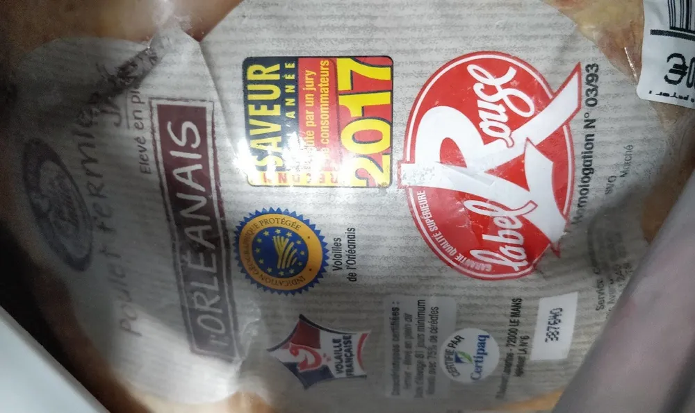 Poulet fermier jaune l'orleanais