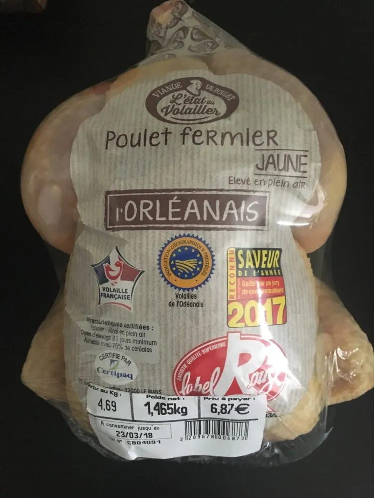 Poulet fermier jaune
