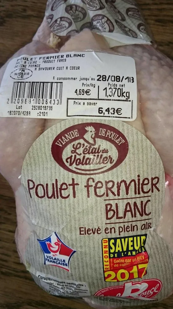 Poulet fermier blanc