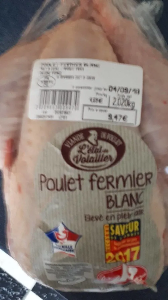 Poulet fermier blanc