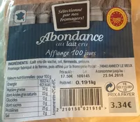 Abondance au lait cru