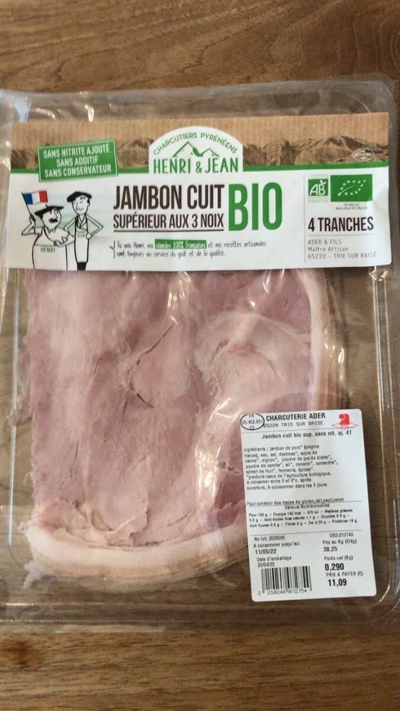 Jambon cuit bio