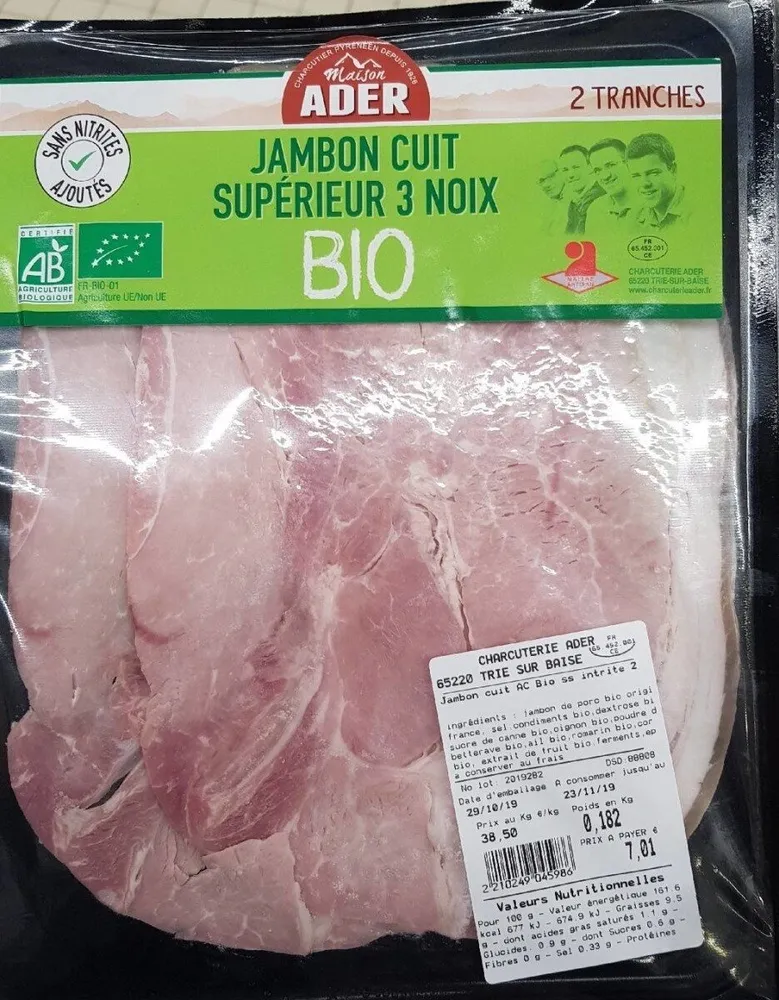 Jambon superieur cuit 3 noix