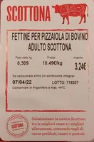 Fettine per pizzaiola di bovino adulto scottona