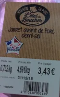 Jarret avant de porc 1/2 sel
