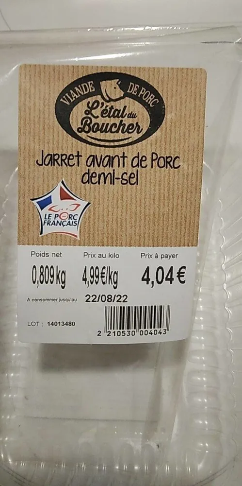 Jarret de porc avant demi-sel