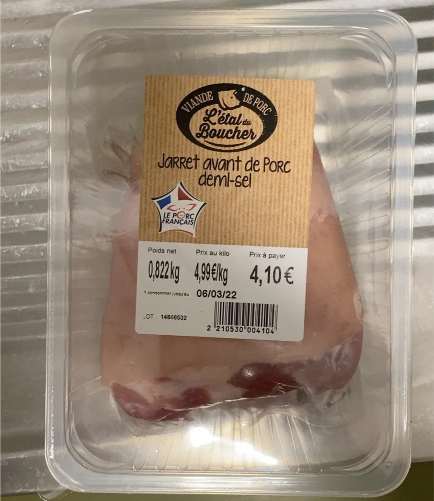 Jarret avant de Porc demi-sel