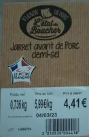Jarret avant de porc
