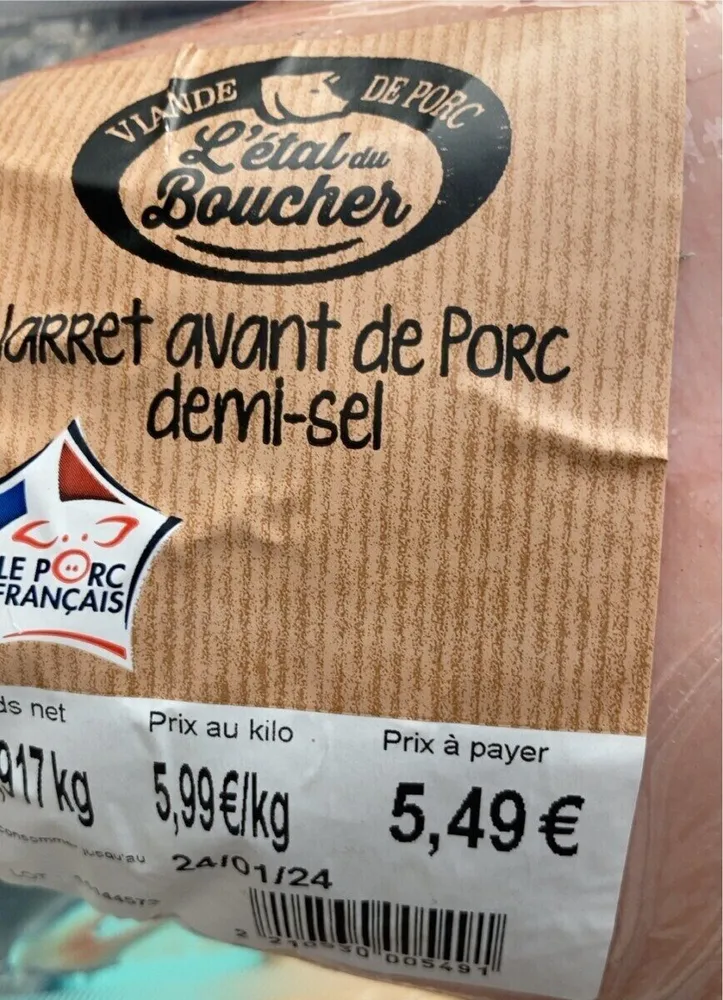 Jarret de porc avant demi-sel