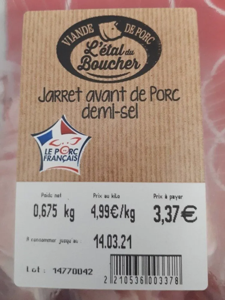 Jarret de porc demi-sel