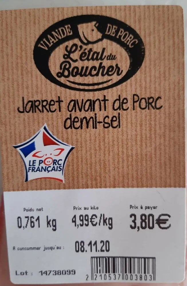 Jarret avant de porc demi-sel