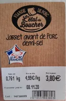 Jarret avant de porc demi-sel