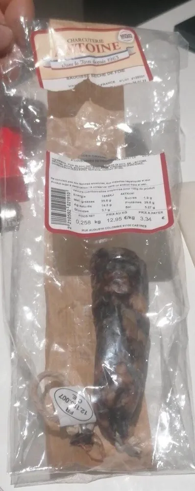 Saucisse sèche de foie