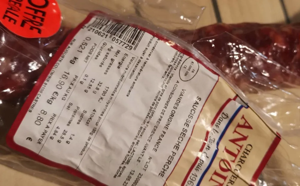 Saucisse sèche perche