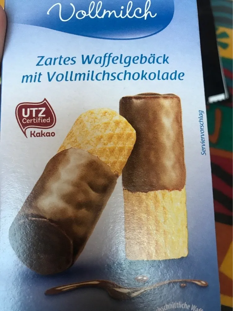 Schoko Waffelröllchen , Vollmilch Schokolade