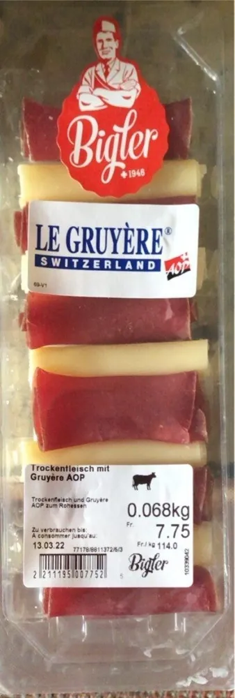 Trockenfleisch mit Gruyère AOP