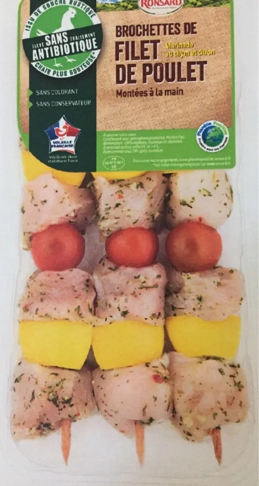 Brochette de poulet thym-citron
