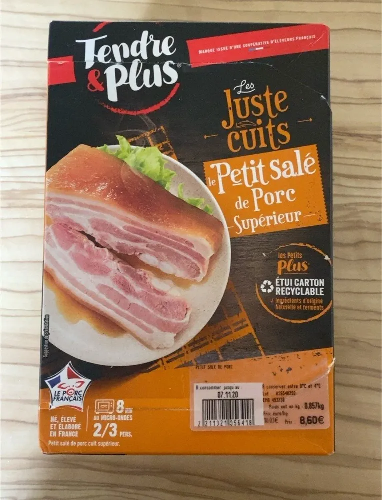 Le petit salé de porc supérieur