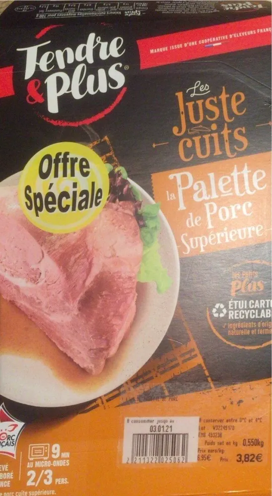 La palette de porc supérieure