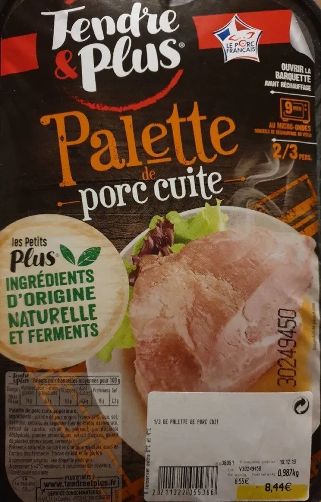 Palette de porc cuite