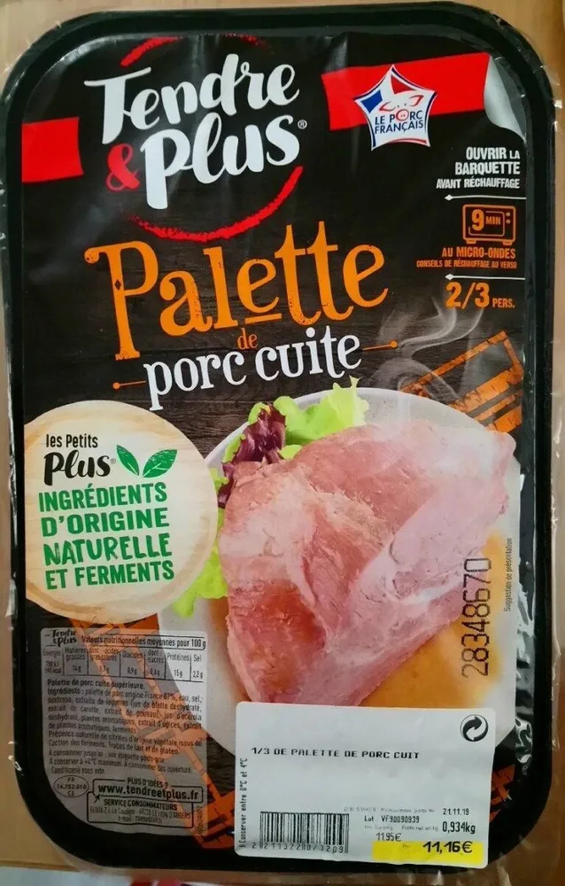 Palette de porc cuite