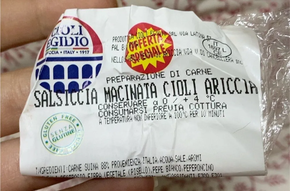 Salsiccia macinata Cioli Ariccia