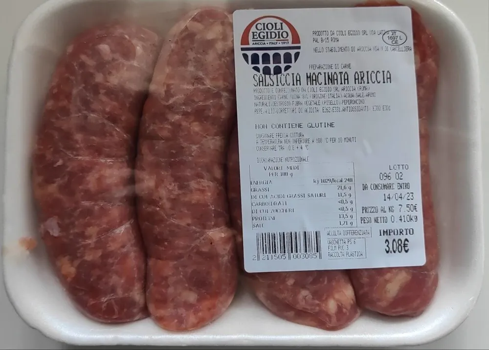Salsiccia macinata Ariccia
