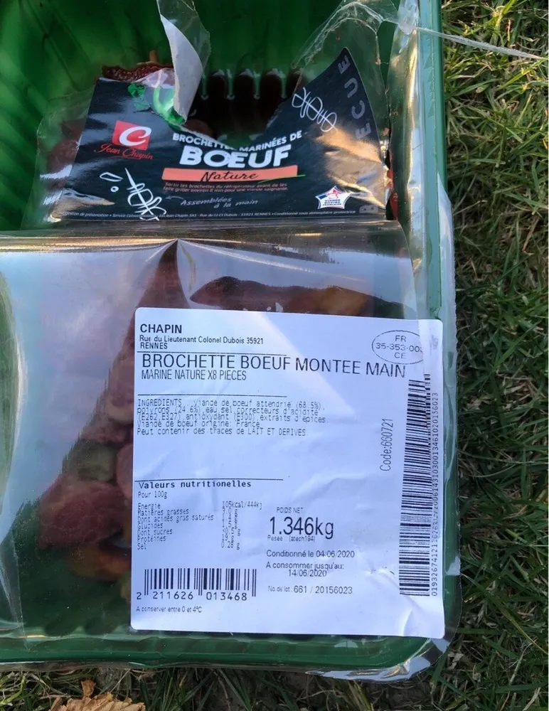 Brochette de boeuf montees mains