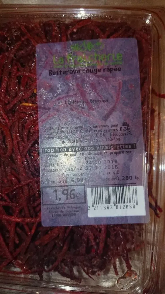 Betterave rouge râpée