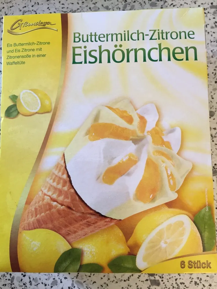 Buttermilch-Zitrone Eishörnchen 6 Stck.